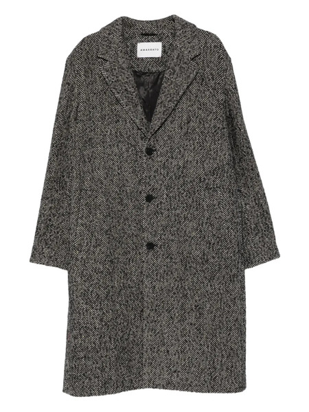  Amaránto Herringbone Button Coat - Black 
