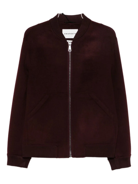 Amaránto Zip-up Pouch-pockets Bomber Jacket - Red 