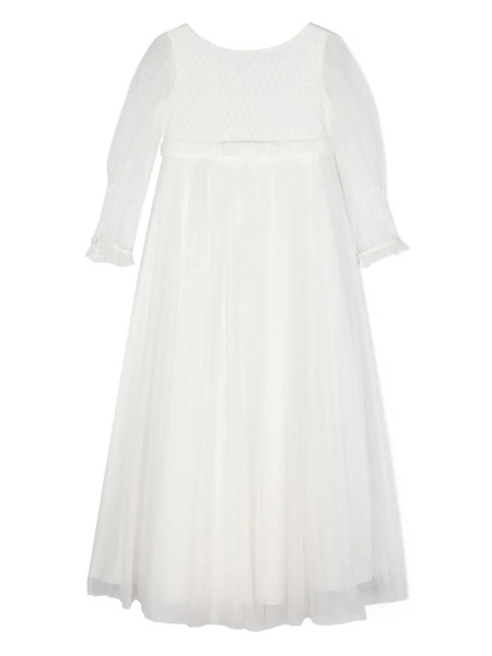  Amaya Diamond-pattern Tulle Dress - White 