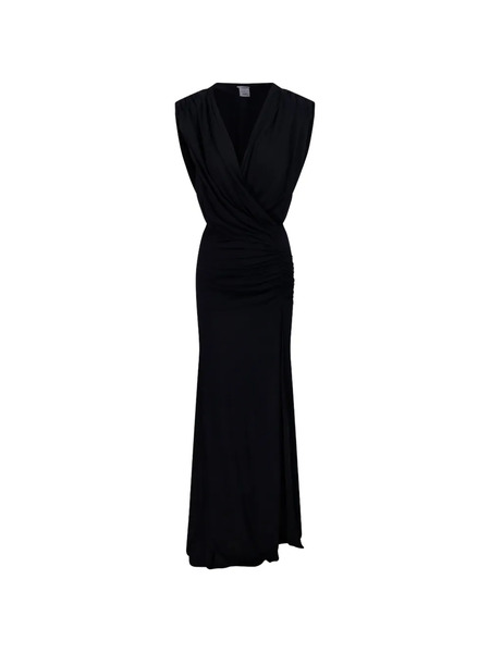  Amazuìn Meghan Draped Maxi Dress - Black 