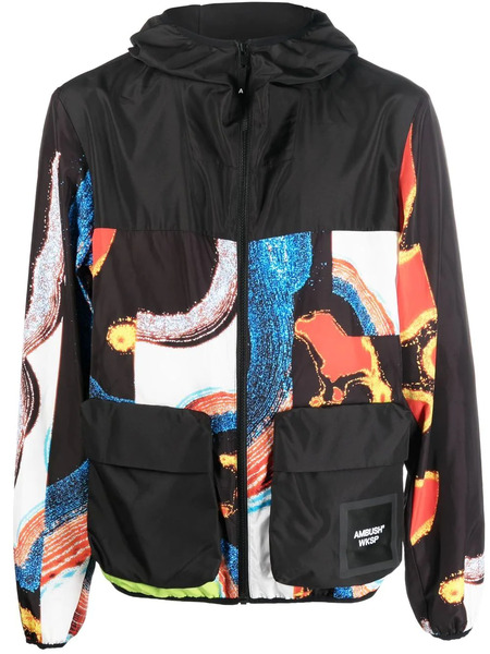  Ambush Abstract-pattern Paneled Technical Jacket - Black 