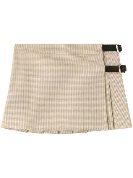  Ambush Checkered Belted Miniskirt - Neutrals 