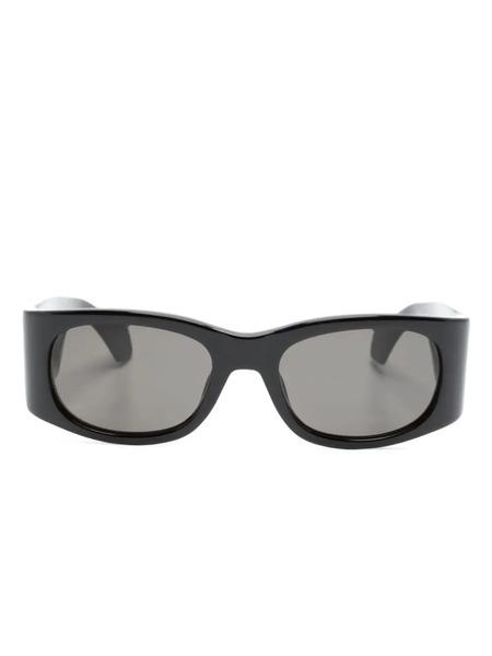  Ambush Eyewear Logo-print Oval-frame Sunglasses - Black 