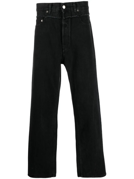  Ambush Frayed-trim Loose Jeans - Black 