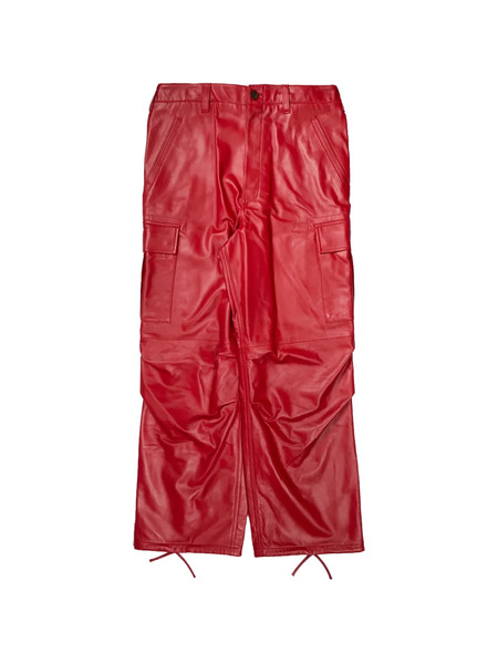  Ambush Leather Cargo Pants - Red 