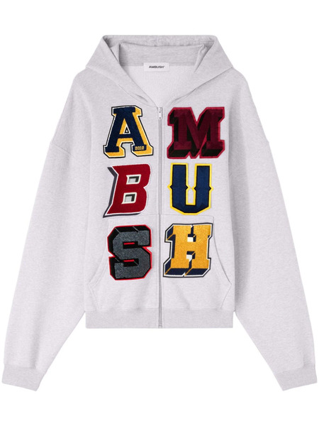  Ambush Logo-patch Zip-up Hoodie - Grey 