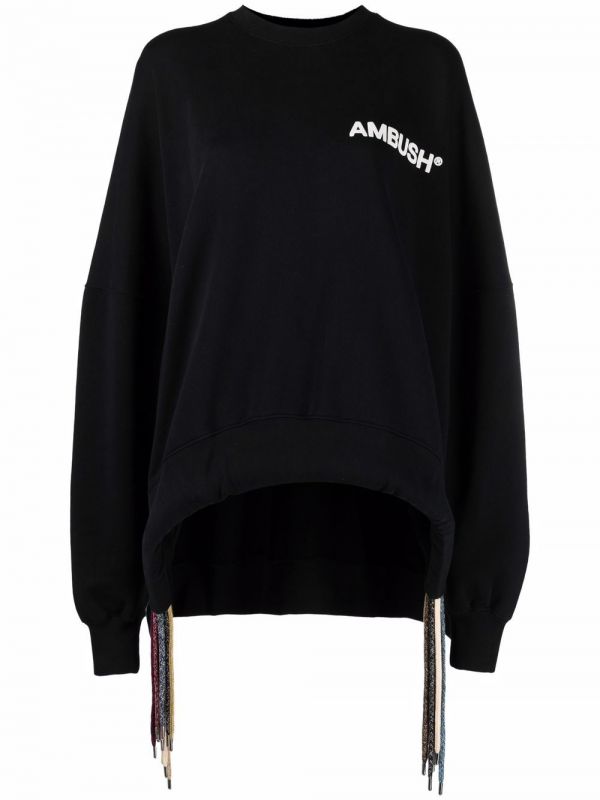  Ambush Logo-print Drawstring Sweatshirt - Black 