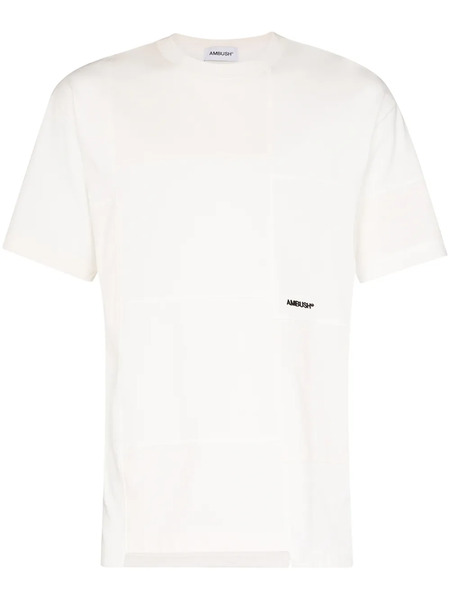  Ambush Logo-print Tonal-patchwork T-shirt - Neutrals 