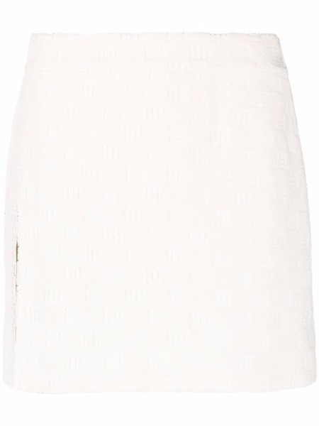  Ambush Monogram-debossed Mini Skirt - Neutrals 