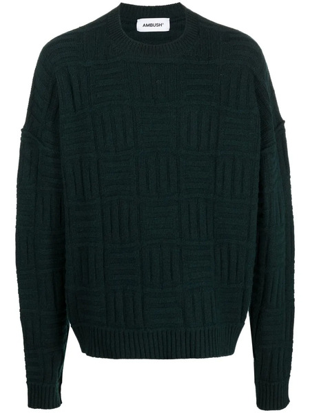  Ambush Monogram-pattern Crew Neck Jumper - Green 