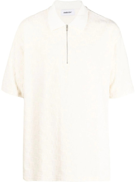  Ambush Monogram-textured Polo Shirt - White 