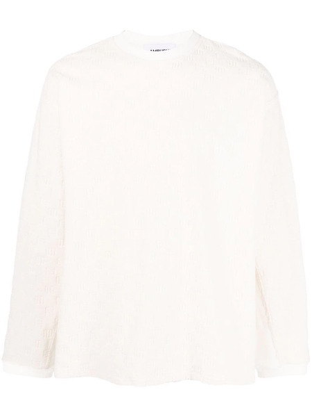  Ambush Monogram Towelling-finish Sweatshirt - Neutrals 