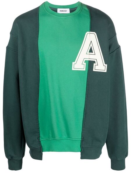  Ambush Multi-panel Long-sleeve Sweatshirt - Green 