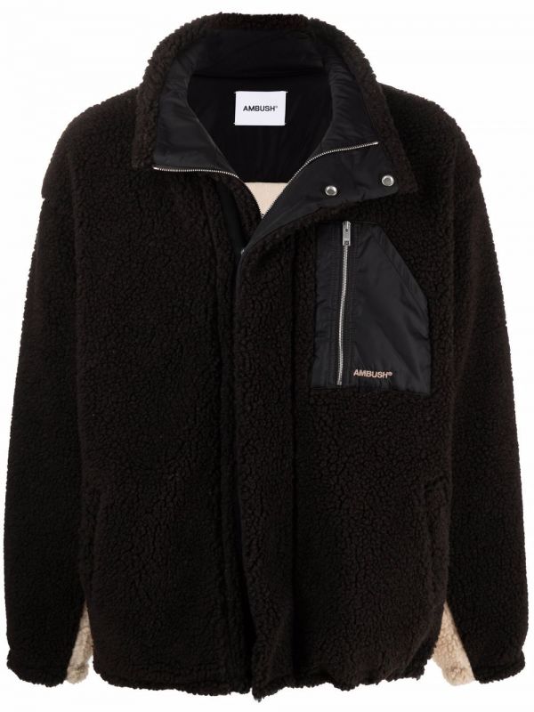  Ambush Panelled Sherpa Jacket - Neutrals 