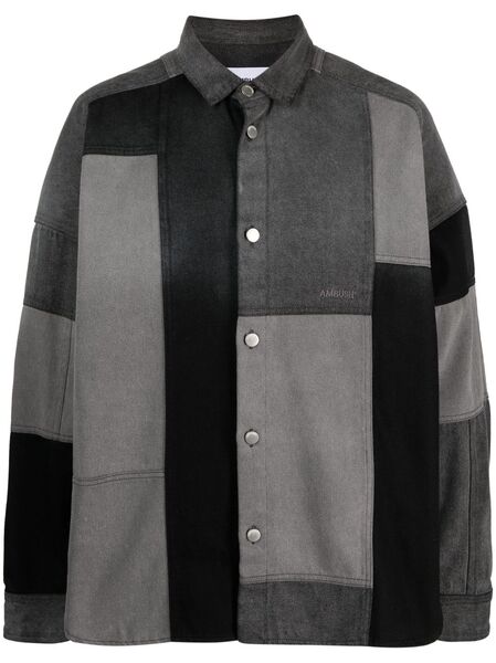  Ambush Patchwork Denim Shirt - Black 