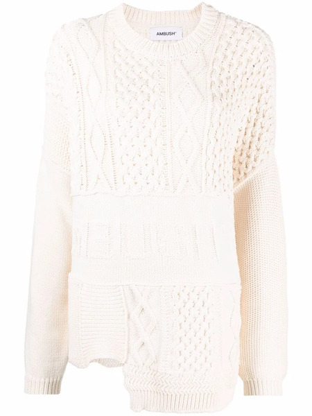 Ambush Patchwork Knitted Jumper - Neutrals 