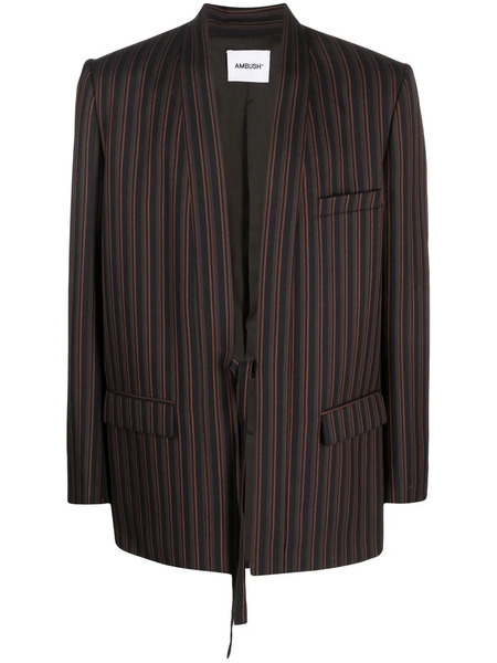 Ambush Pinstripe Single-breasted Blazer - Brown 