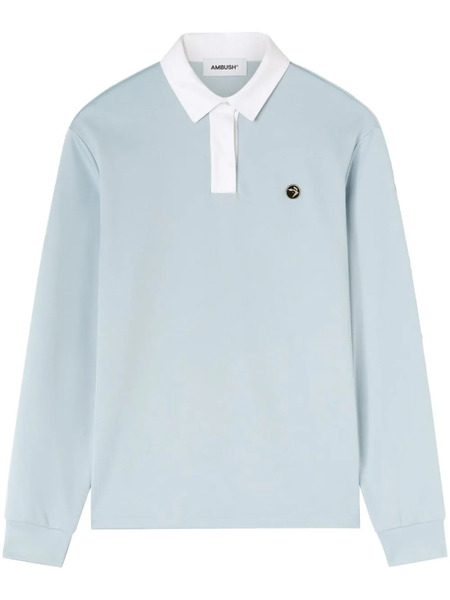  Ambush Polo-collar Logo-plaque Sweatshirt - Blue 
