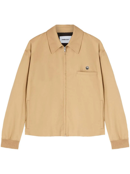  Ambush Striped Cotton Jacket - Brown 