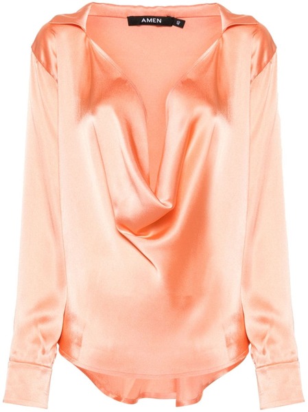  Amen Anna Satin Blouse - Orange 