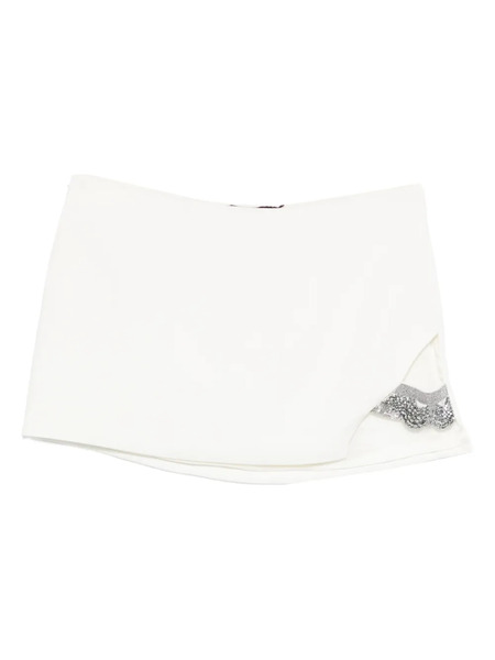  Amen Beaded-embellished Side-split Mini Skirt - White 