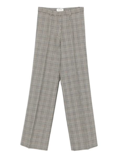  A.m.g. Checked-pattern Pleated Trousers - Grey 