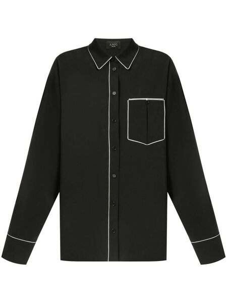  A.m.g. Contrast-trim Shirt - Black 