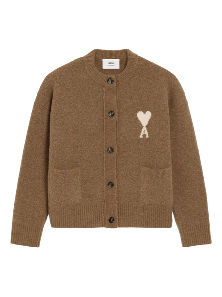  Ami Paris Ami De Coeur Cardigan - Brown 