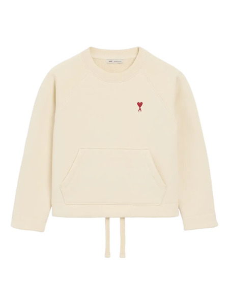  Ami Paris Ami De Coeur Cotton Sweatshirt - Neutrals 