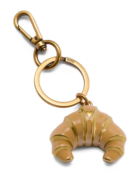  Ami Paris Ami De Coeur Croissant Keyring - Neutrals 