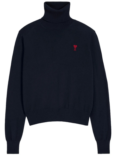  Ami Paris Ami De Coeur High-neck Jumper - Blue 