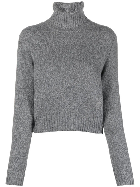 Ami Paris Ami De Coeur Mélange-effect Jumper - Grey 