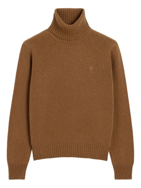  Ami Paris Ami De Coeur Roll-neck Sweater - Brown 