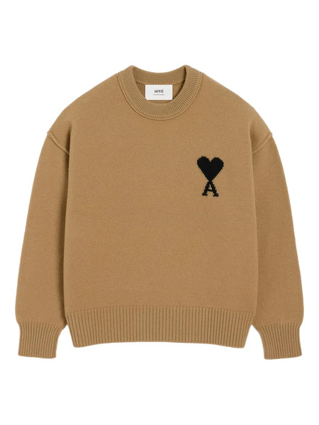  Ami Paris Ami De Coeur Sweater - 288 Camel/black 