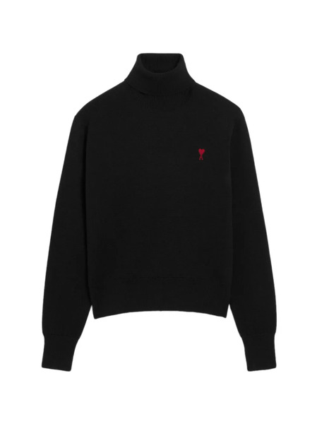  Ami Paris Ami De Coeur Turtleneck Black Sweater 