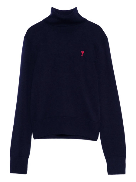  Ami Paris Ami De Coeur Turtleneck Sweater - Blue 