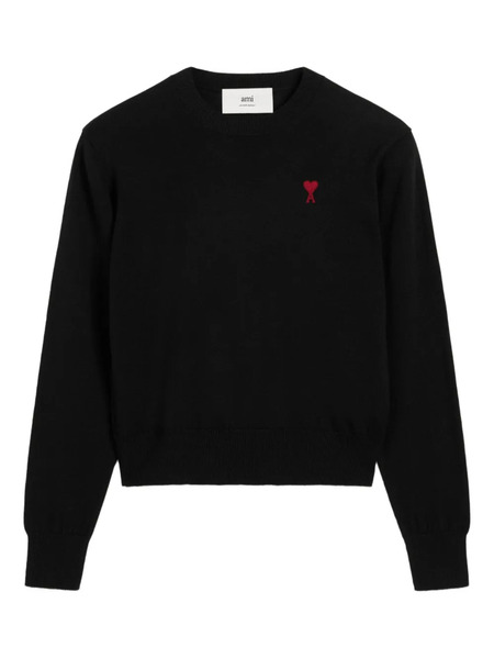  Ami Paris Ami De Coeur Wool Sweater - Black 