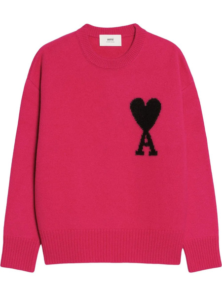  Ami Paris Ami De Coeur Wool Sweater - Pink 