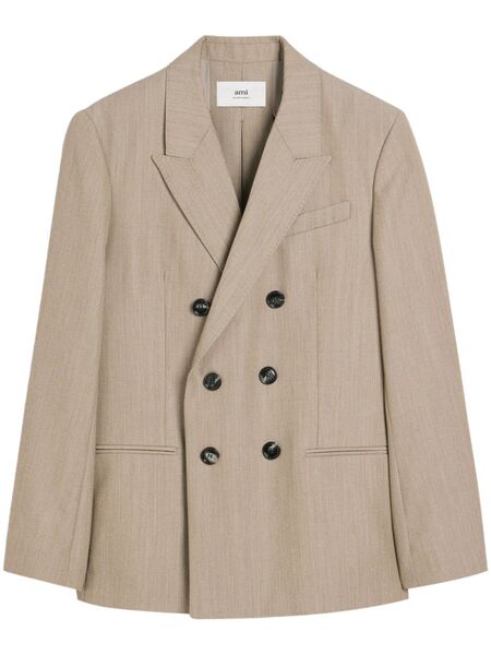  Ami Paris Back-slit Blazer - Neutrals 