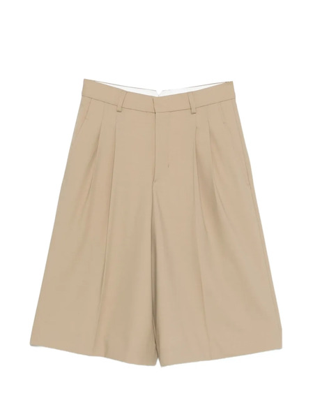  Ami Paris Belt-loop Pleated Shorts - Neutrals 