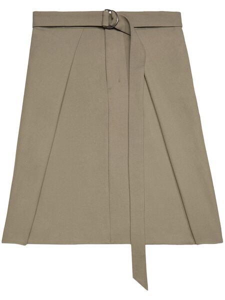  Ami Paris Belted Wool Midi Skirt - Neutrals 