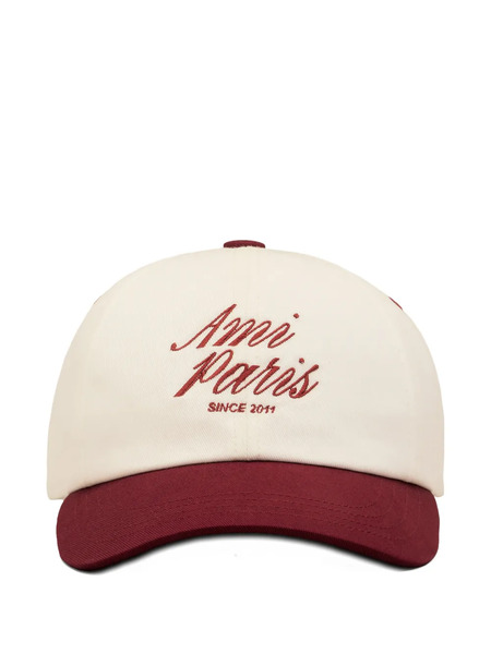  Ami Paris Bicolor Embroidery Cap - Neutrals 