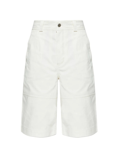  Ami Paris Button Denim Shorts - White 