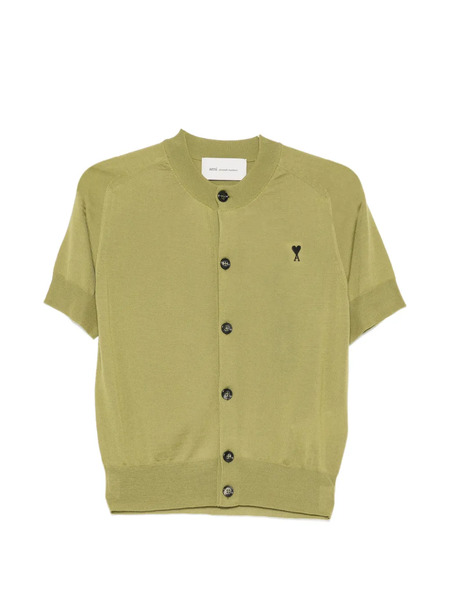 Ami Paris Button Short-sleeve Cardigan - Green 