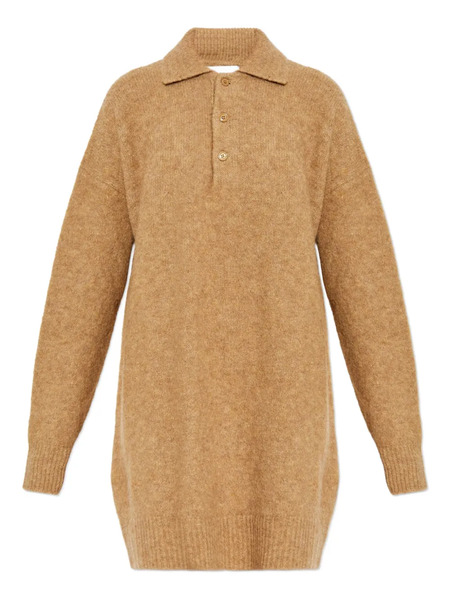  Ami Paris Buttoned Collared Dress - Brown 