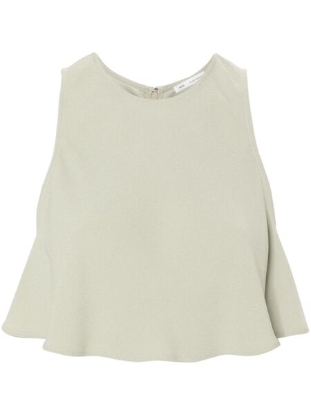  Ami Paris Crepe Cropped Top - Green 