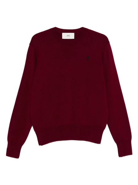  Ami Paris Crew-neck Logo Sweater - Red 