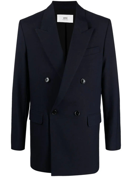  Ami Paris Double-breasted Virgin-wool Blazer - Blue 
