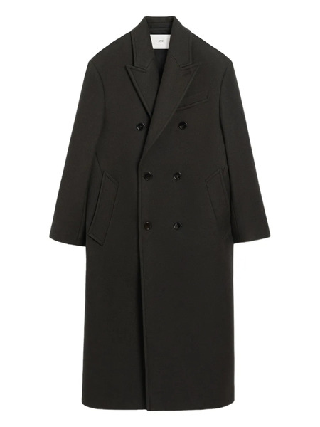 Ami Paris Double-breasted Wool Coat - Black 