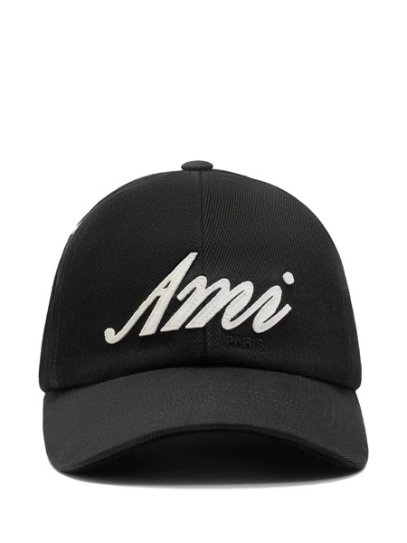  Ami Paris Felt-patch Buckle Baseball Cap - Black 
